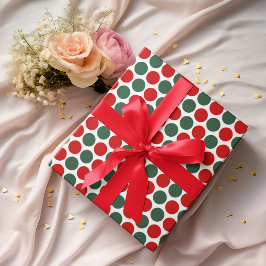 Red Green Polka Dot Weihnachtswrapping Paper Geschenkpapier