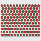 Red Green Polka Dot Weihnachtswrapping Paper Geschenkpapier (Flach)