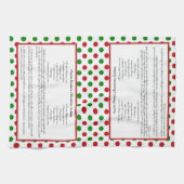 Red Green Polka Dot Whimsical Keepake Recipie Geschirrtuch (Horizontal)