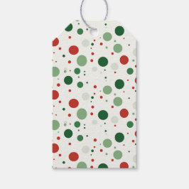 Red & Green Polka Dots Geschenkanhänger