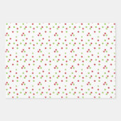 Red & Green Polka Dots Weihnachten koordiniert Geschenkpapier Set (Vorderseite)