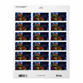 Red & Green präsentiert Blue Christmas Address Lab Adressaufkleber (Vorne)