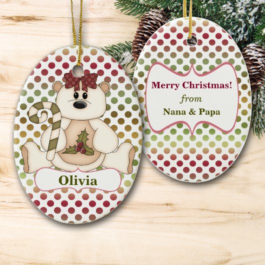 Red Green Punkt Bear Personalisiert Keramik Ornament