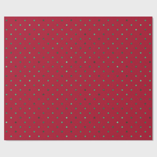 Red Green Punkt Metallic Pattern Holiday Geschenkpapier (Flach)