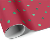 Red Green Punkt Metallic Pattern Holiday Geschenkpapier (Rolleneckpunkt)