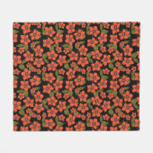 Red green purple Scarlet Pimpernel watercolor Fleecedecke (Vorderseite (Horizontal))