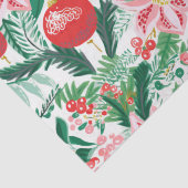 Red Green Retro Florals Weihnachten Seidenpapier (Detail)