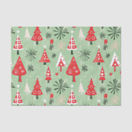 Red Green Retro Weihnachtsbaumen Seidenpapier