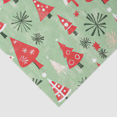 Red Green Retro Weihnachtsbaumen Seidenpapier (Ausschnitt)