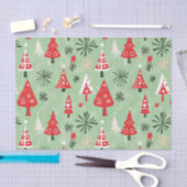 Red Green Retro Weihnachtsbaumen Seidenpapier (Handwerk)