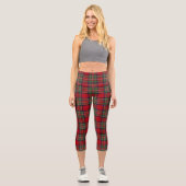Red Green Royal Stewart Tartan Kariertes Muster Capri Leggings (Vorderseite)
