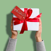 Red Green Rustic Frohe Weihnachten Custom Geschenkanhänger