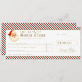 Red Green Santa Cheque Gift Voucher Card Einladung (Vorne/Hinten)