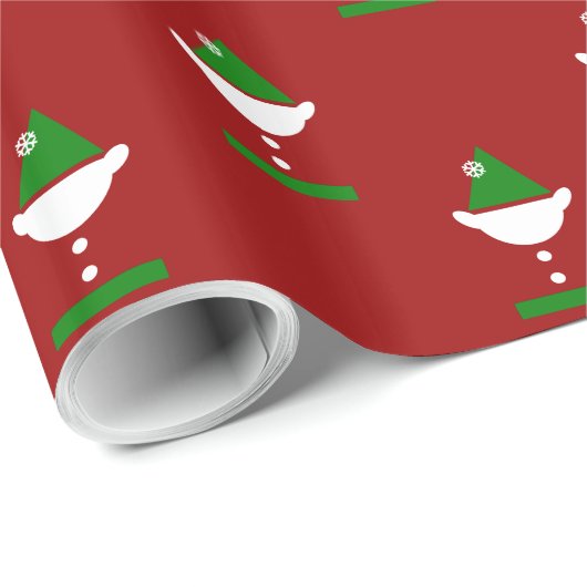 Red & Green Santa's Helper Elf Weihnachtsgeschenk Geschenkpapier (Rolleneckpunkt)