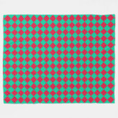 Red Green Schachbrett Diamond Pattern Fleecedecke (Vorderseite (Horizontal))
