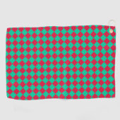 Red Green Schachbrett Diamond Pattern Golfhandtuch (Horizontal)