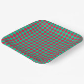 Red Green Schachbrett Diamond Pattern Pappteller (Gewinkelt)