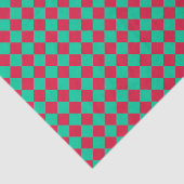 Red Green Schachbrett Diamond Pattern Seidenpapier (Ausschnitt)
