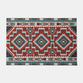 Red Green Schwarz-weiß Oriental Kilim Fußmatte (Vorderseite)