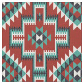 Red Green Schwarz-weiß Oriental Kilim Pattern Stoff (Nahaufnahme)