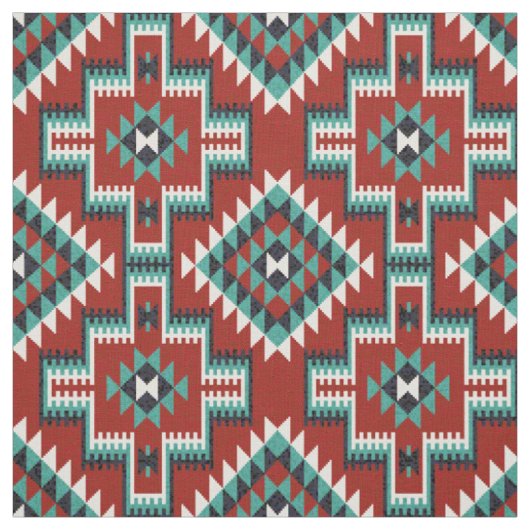 Red Green Schwarz-weiß Oriental Kilim Pattern Stoff (Muster)