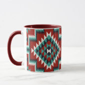 Red Green Schwarz-weiß Oriental Kilim Pattern Tasse (Links)