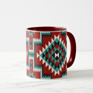 Red Green Schwarz-weiß Oriental Kilim Pattern Tasse