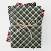 Red Green Schwarz-weiß Tartan Karo Pattern Geschenkpapier Set (Beispiel)