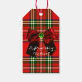 RED GREEN SCOTTISH TARTAN MIT CHRISTMAS BOWS GESCHENKANHÄNGER (Rückseite)