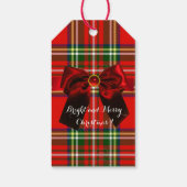 RED GREEN SCOTTISH TARTAN MIT CHRISTMAS BOWS GESCHENKANHÄNGER (Rückseite)