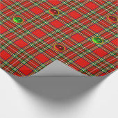 RED GREEN SCOTTISH TARTAN MIT RUBY EMERALD GEMS GESCHENKPAPIER (Ecke)