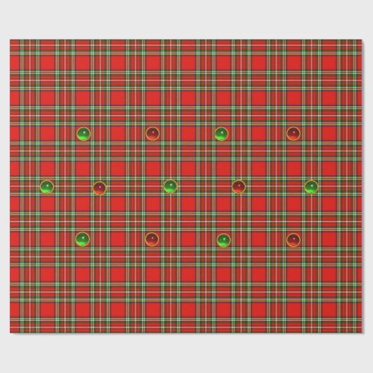 RED GREEN SCOTTISH TARTAN MIT RUBY EMERALD GEMS GESCHENKPAPIER (Flach)