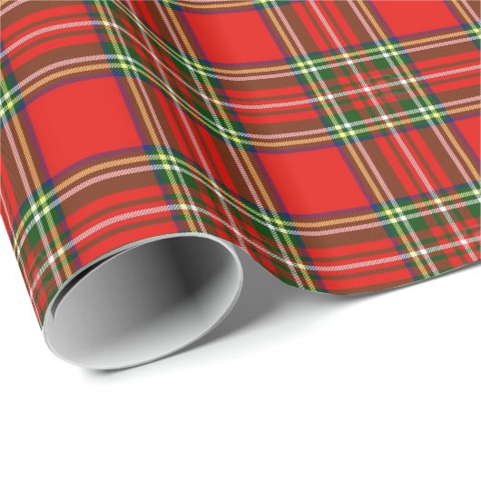 RED GREEN SCOTTISH TARTAN MIT RUBY EMERALD GEMS GESCHENKPAPIER (Rolleneckpunkt)