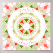 Red Green Shine Bright Star Name Kinderzimmer Deck Poster (Vorne)