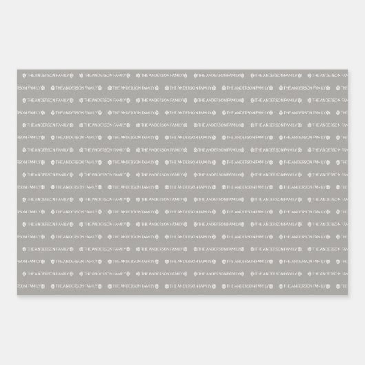 Red Green Silver Wiederholung Name Muster Weihnach Geschenkpapier Set (Vorderseite 3)