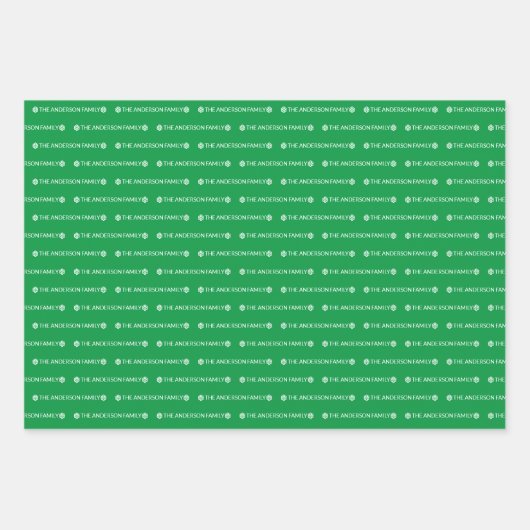 Red Green Silver Wiederholung Name Muster Weihnach Geschenkpapier Set (Vorderseite 2)
