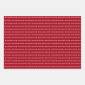 Red Green Silver Wiederholung Name Muster Weihnach Geschenkpapier Set (Vorderseite)