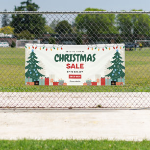 Red Green Simple Christmas Sale Outdoor Banner