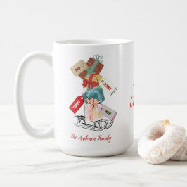 Red Green Sleigh Script Trendy Einzigartige Weihna Kaffeetasse