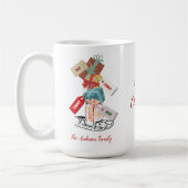 Red Green Sleigh Script Trendy Einzigartige Weihna Kaffeetasse (Links)