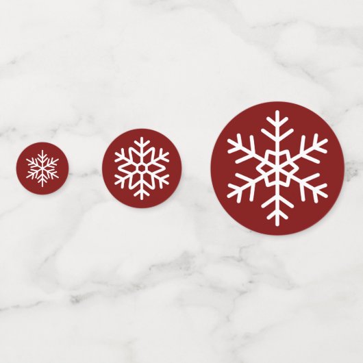 Red & Green Snowflake Confetti Konfetti (Vorderseiten)