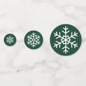 Red & Green Snowflake Confetti Konfetti (Rückseiten)