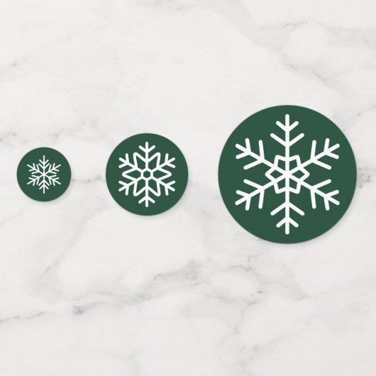 Red & Green Snowflake Confetti Konfetti (Rückseiten)