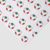 red green soccer balls pattern seidenpapier (Detail)
