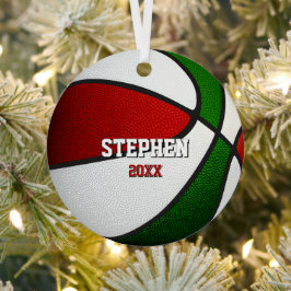 red green sports team colors gifts basketball ornament aus metall