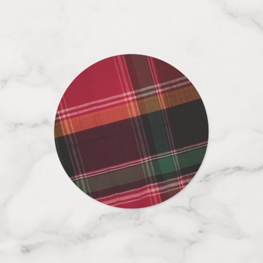 Red Green Square Kariert Madras Muster Konfetti (Klein Vorderseite)