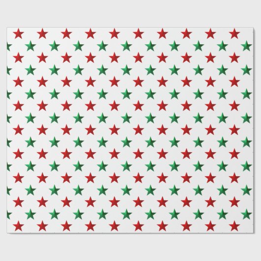 Red Green Stars Geschenkpapier (Flach)