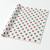 Red Green Stars Geschenkpapier (Ungerollt)