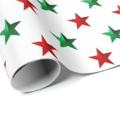 Red Green Stars Geschenkpapier (Rolleneckpunkt)