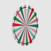 Red Green Sternexplosion Stripes Dog Weihnachten Ornament (Vorderseite)